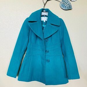 Jessica Simpson Turquoise Blue Winter Pea Coat XS